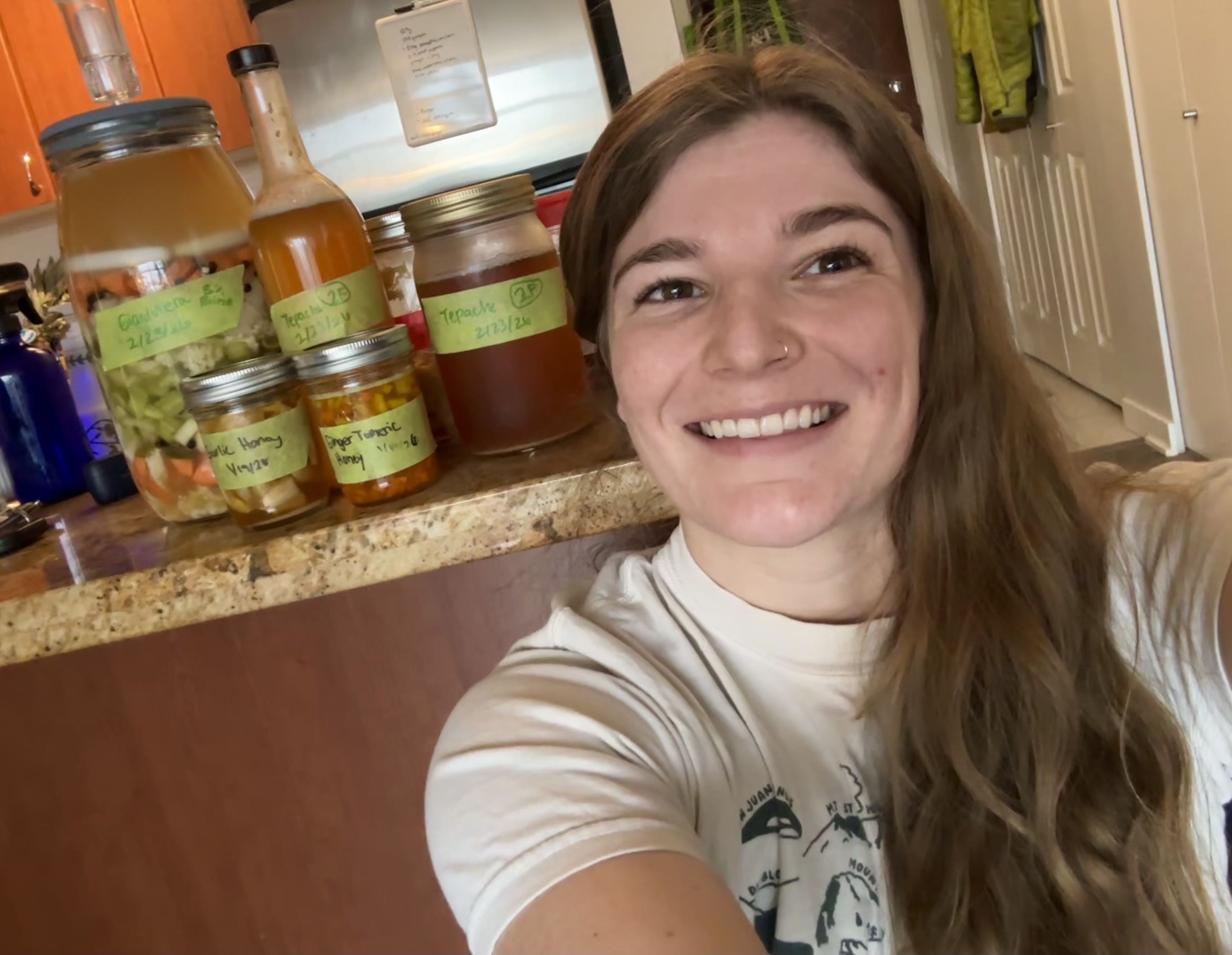 Fermentation jars and a selfie