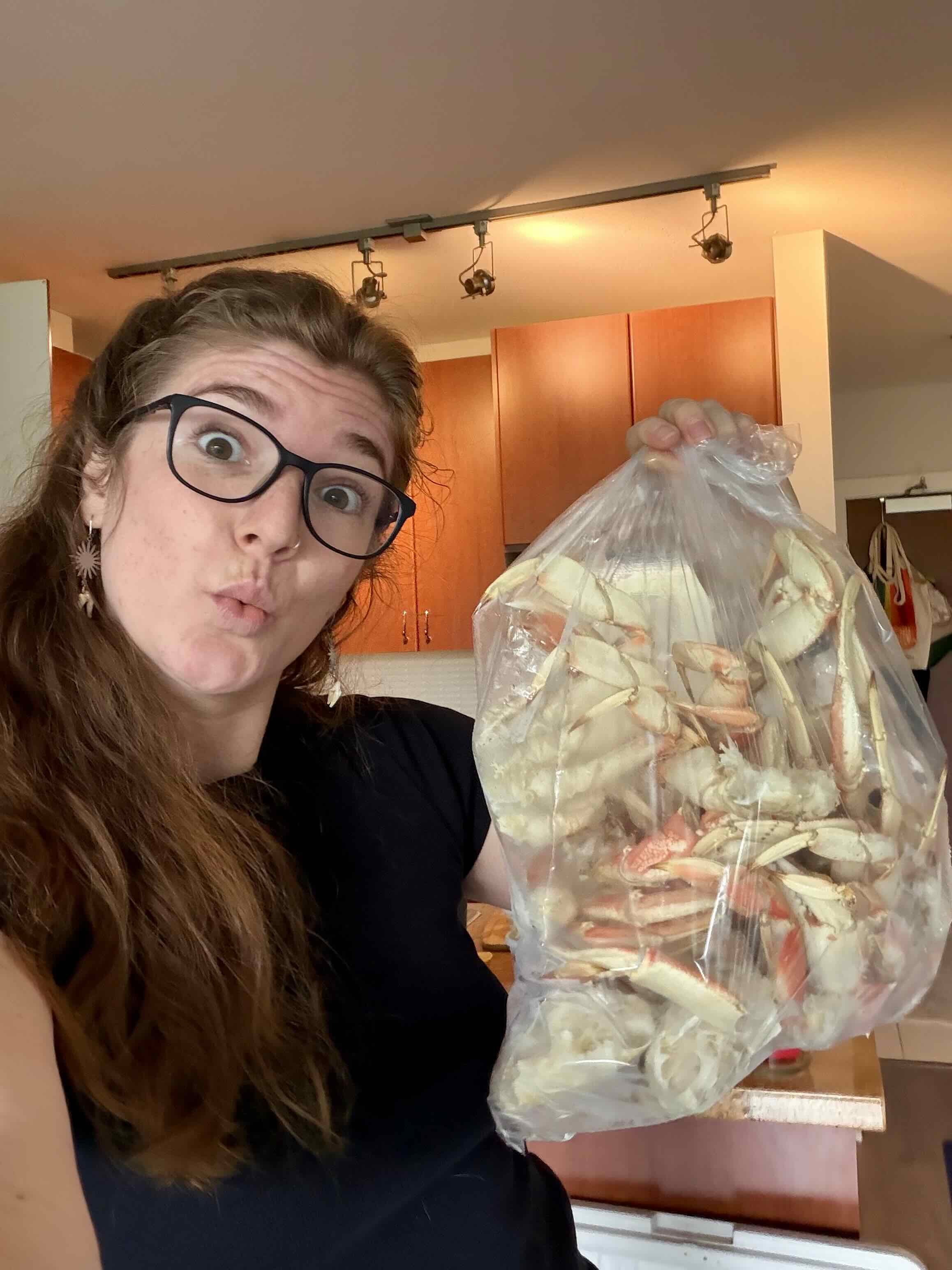 Hanna with crabs and food traditions